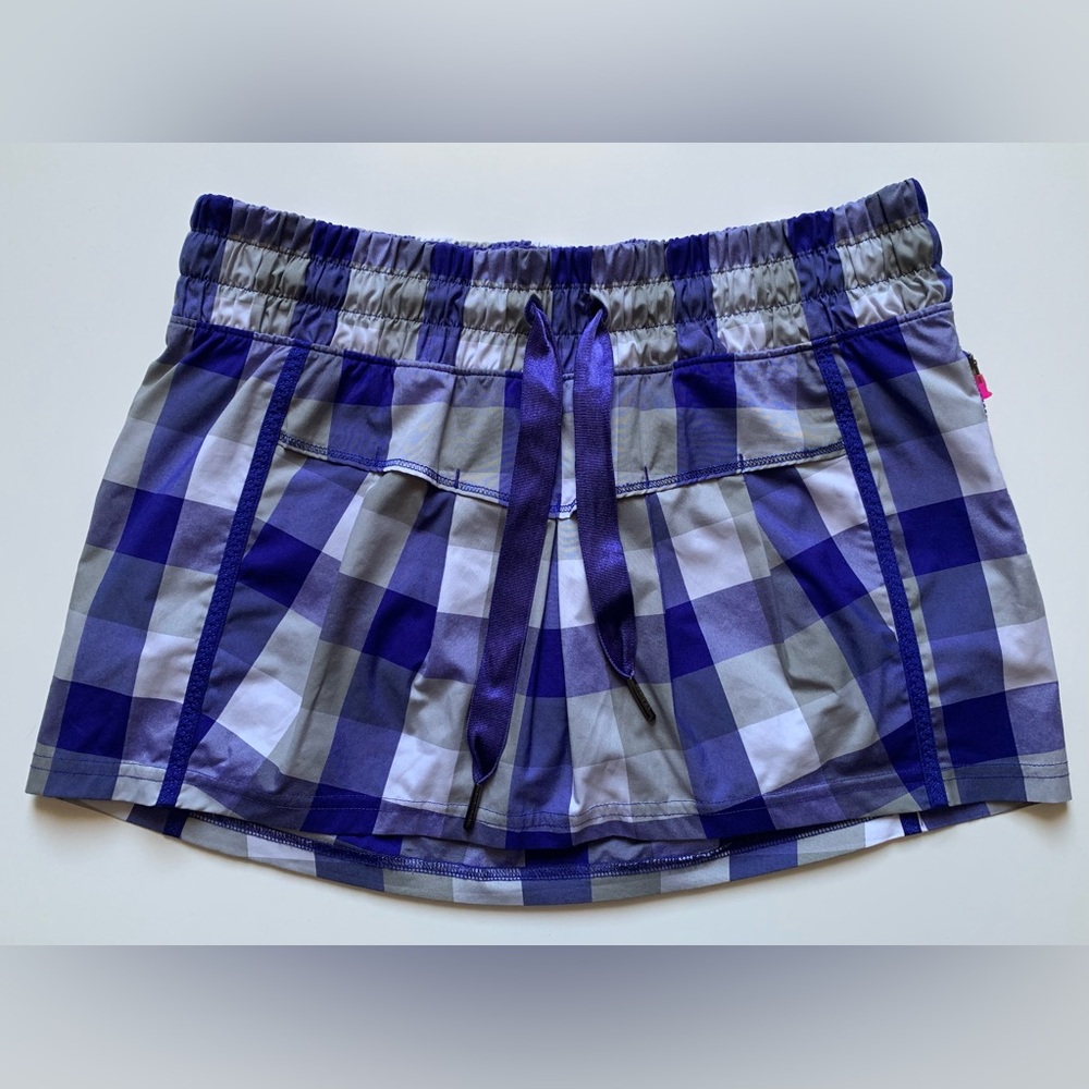 Lululemon Leader Of The Track Skirt Lagoon Plaid Teal Swift Skort